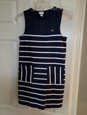 Vineyard Vines For Target Girls Stripe Navy White Sleeveless Dress 10